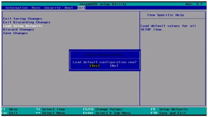 Reset or update BIOS