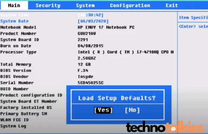 BIOS Default Setting