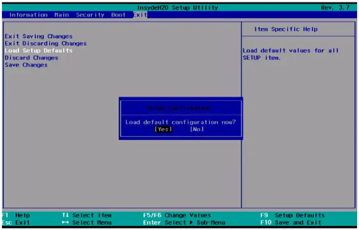 Bios reset or update