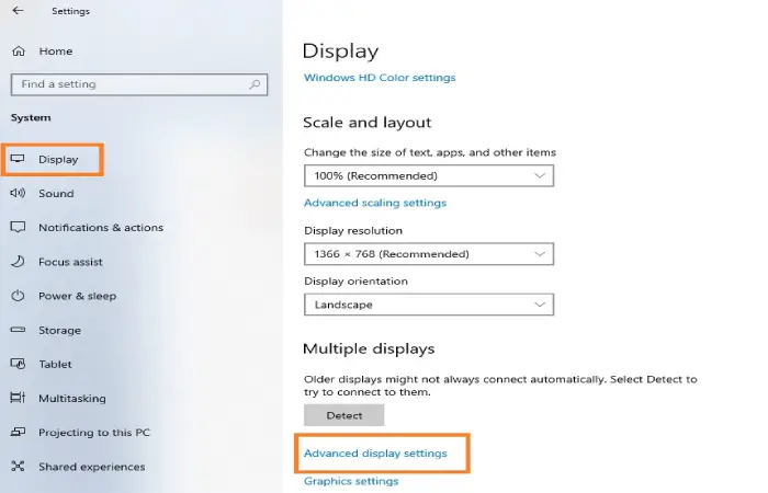 Changing Display setting