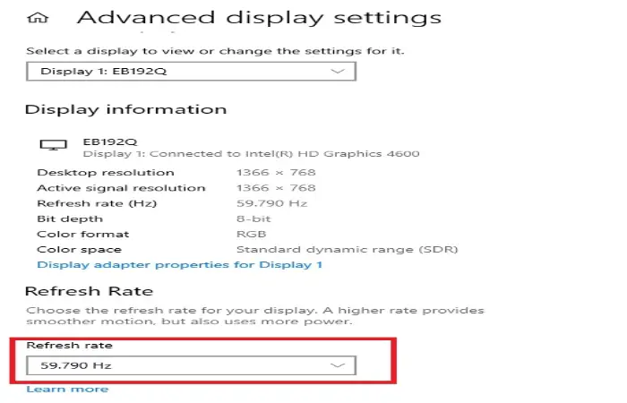 Laptop Screen Flickering Changing refresh rate