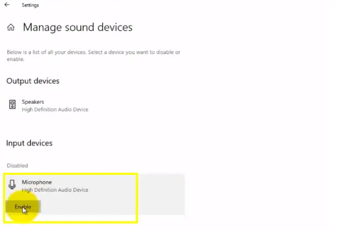 Enableing Microphone