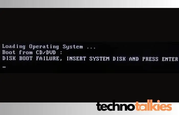 Hard Drive faliure error while booting