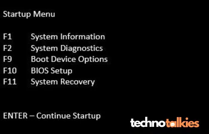 Laptop BIOS key
