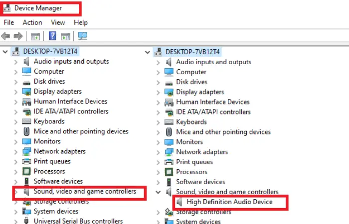 Sound Controller in Device Manager