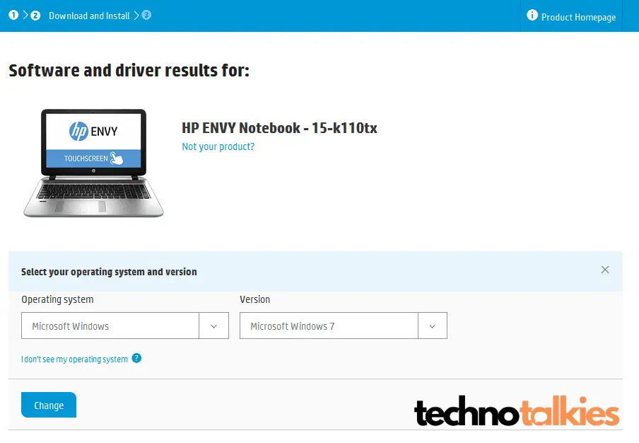 Update driver from brands website