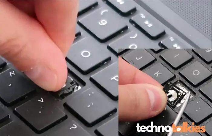 Removing laptop keyboards key to clean