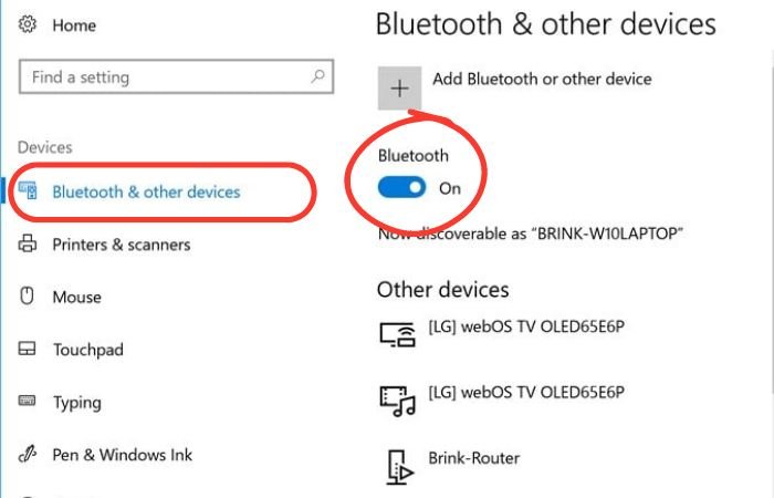 How to on Blutooth Windows 10 Laptop